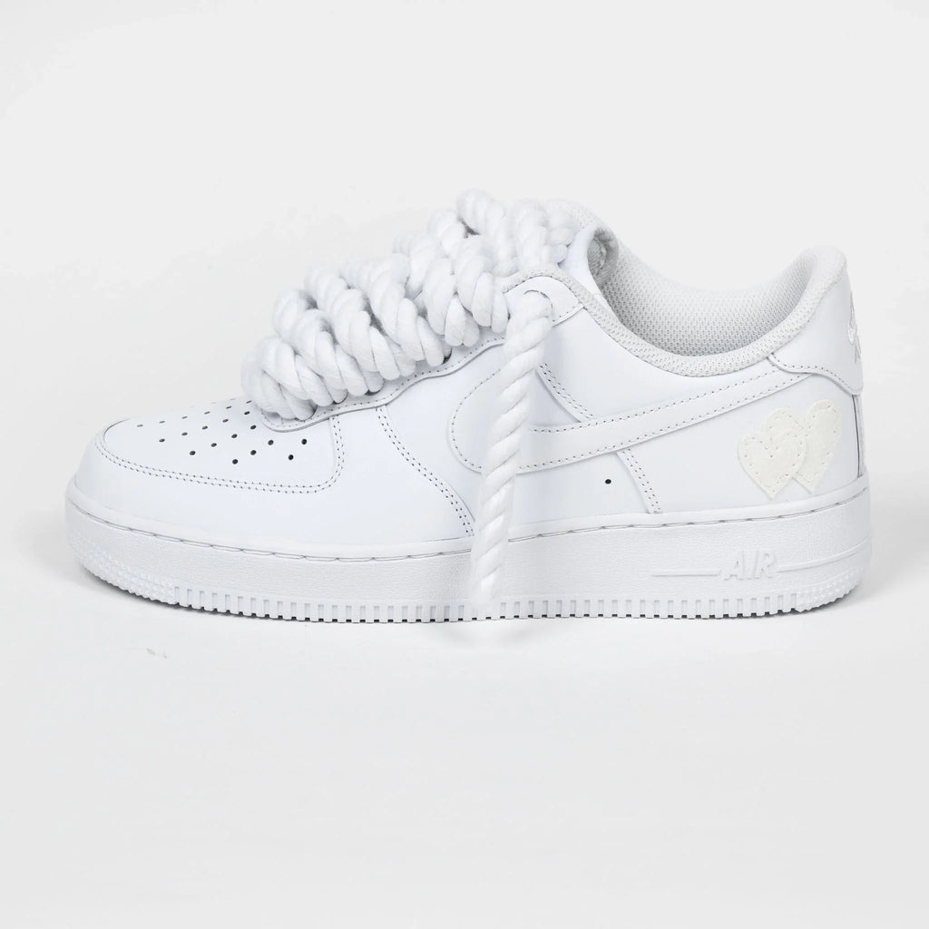 AIR FORCE WITH ROPE LACE WHITE (WHITE LACES)