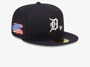 Detroit Tigers MLB Team Heart Navy 59FIFTY Fitted Cap