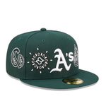 Oakland Athletics All Over Print Paisley Green Cap