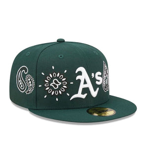 Oakland Athletics All Over Print Paisley Green Cap