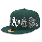 Oakland Athletics All Over Print Paisley Green Cap