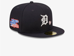 Detroit Tigers MLB Team Heart Navy 59FIFTY Fitted Cap